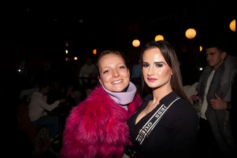 Two girls posing for the camera